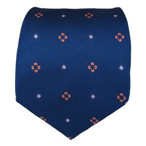 MAYBACH Blue Geometric Silk Tie ITALY 59"/ 4" EC